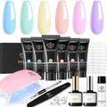 Modelones Poly Gel Nail Kit 60pcs – 6 Pastel Colors for Extensions, Nail Art & Manicure