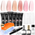 Modelones Poly Gel Nail Kit – 6 Colors + 8W Lamp for DIY Gel Nails at Home