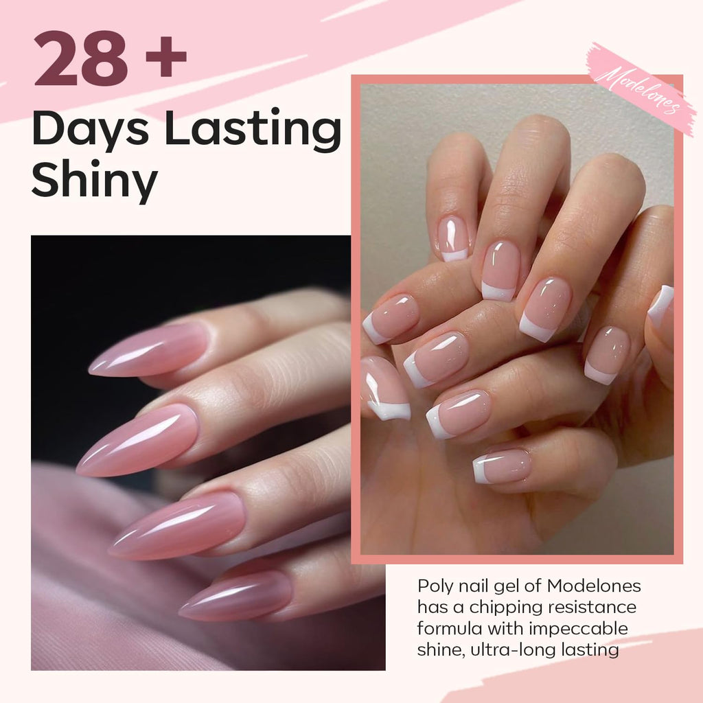 Modelones Poly Gel Set – 5 Jelly Colors for DIY Nail Extensions