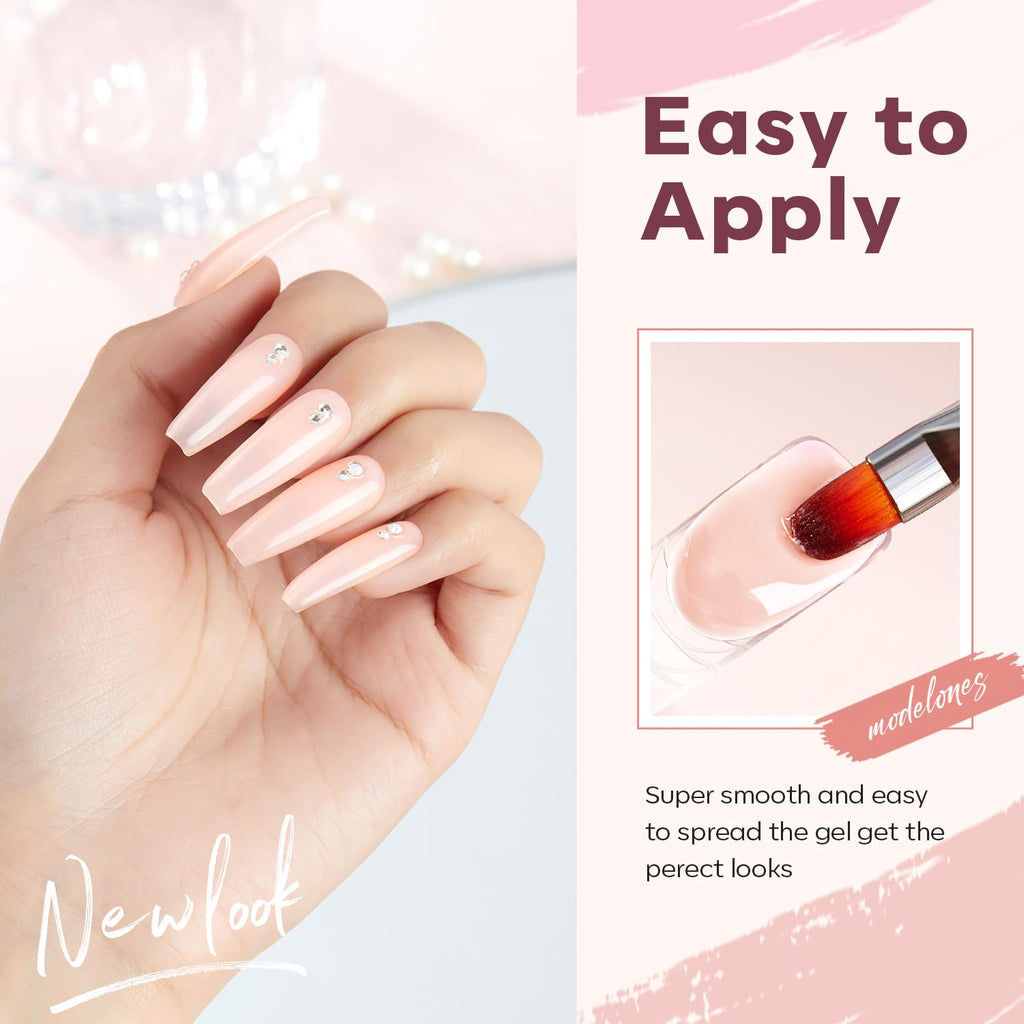 Modelones Poly Gel Set – 5 Jelly Colors for DIY Nail Extensions