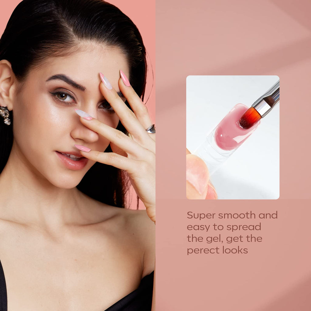 Modelones Poly Nail Gel Set — 6 Colors Nude Pink Brown for DIY Home Manicures