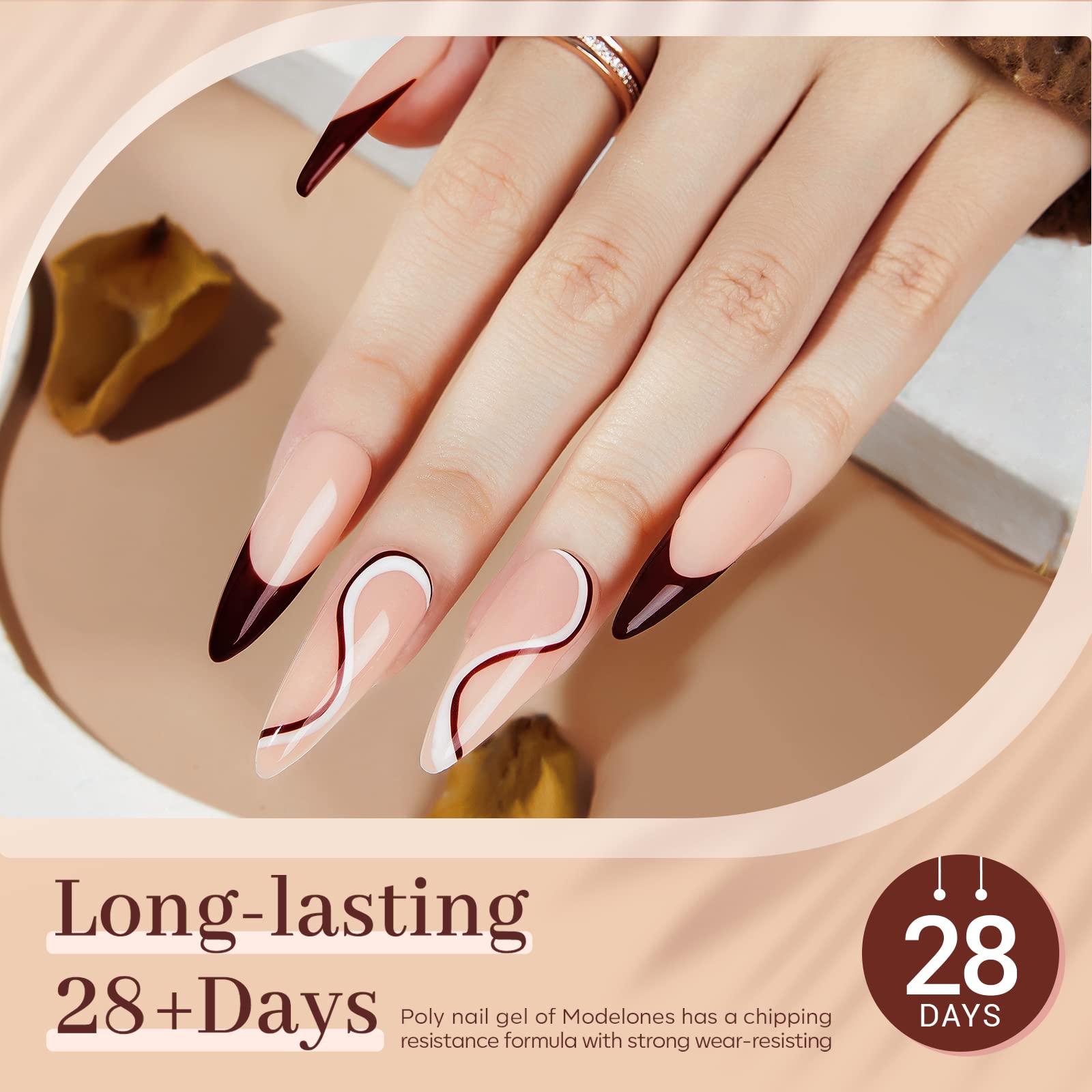 Modelones Poly Nail Gel Kit — 6 Nude Skin Tone Colors for At-Home Builder Manicure