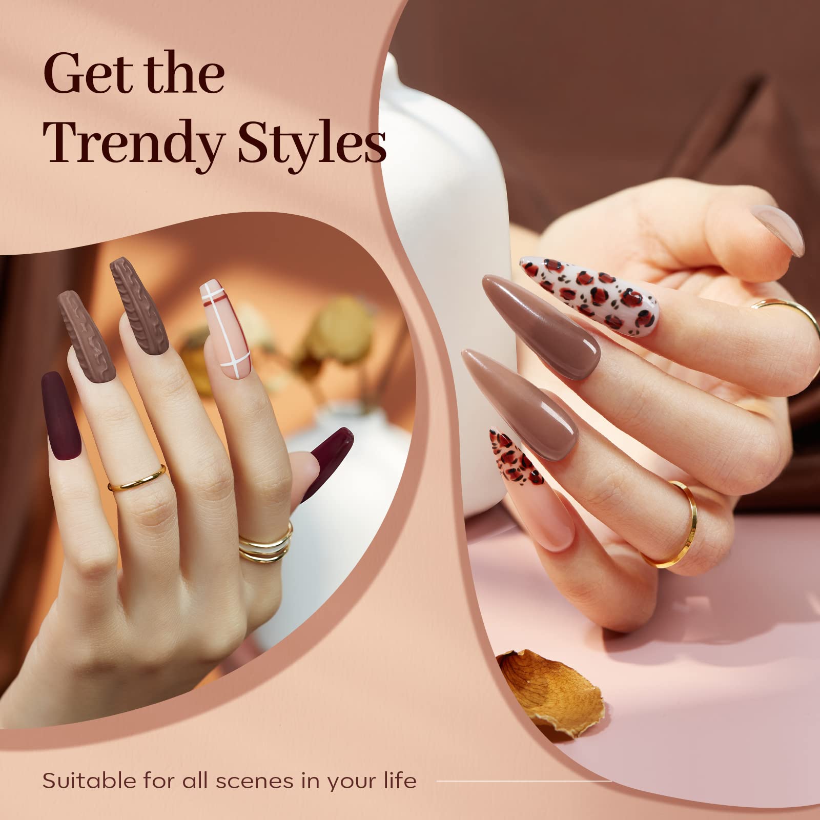Modelones Poly Nail Gel Kit — 6 Nude Skin Tone Colors for At-Home Builder Manicure