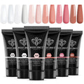 Modelones Poly Nail Gel Set — 6 Colors Nude Pink Brown for DIY Home Manicures
