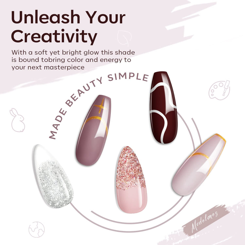 Modelones Poly Nail Gel Set – 6 Classic Colors for DIY Home Manicure