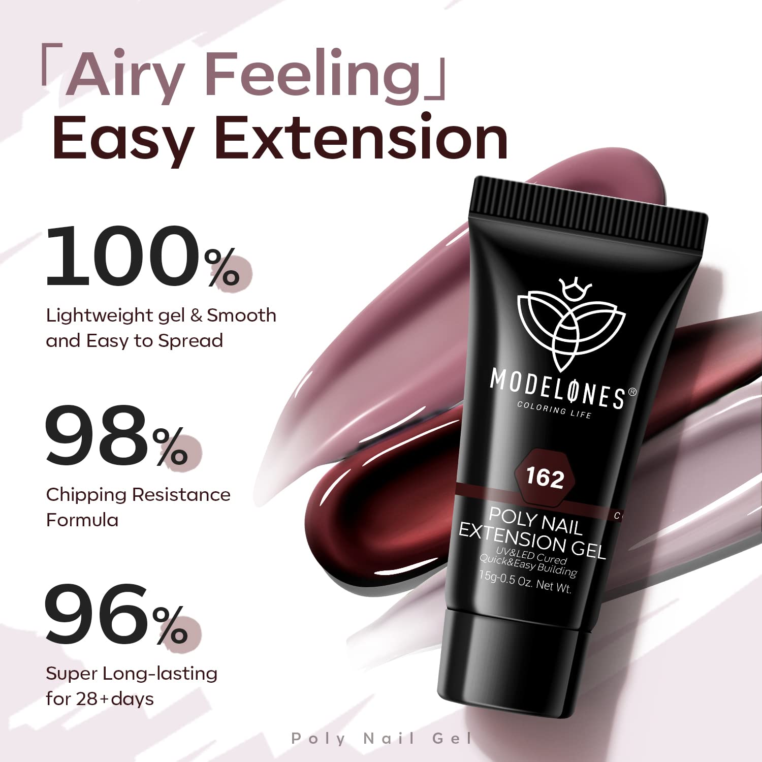 Modelones Poly Nail Gel Set – 6 Classic Colors for DIY Home Manicure