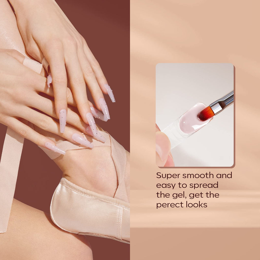 Modelones Poly Nail Gel Kit — 6 Nude Skin Tone Colors for At-Home Builder Manicure