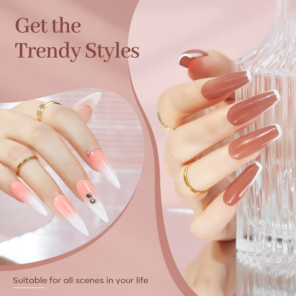 Modelones Poly Nail Gel Set — 6 Colors Nude Pink Brown for DIY Home Manicures