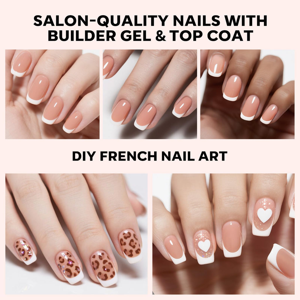 Modelones Gel Nail Kit with LED Light — 150 PCS, 15 Sizes, French Tip