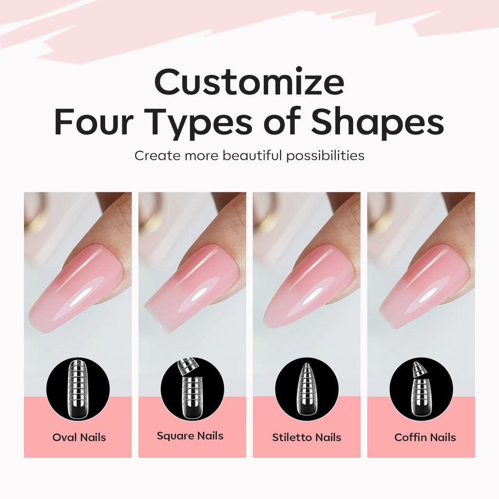 Modelones Poly Nail Gel Kit: 6 Colors + 8W Lamp for At-Home Nails
