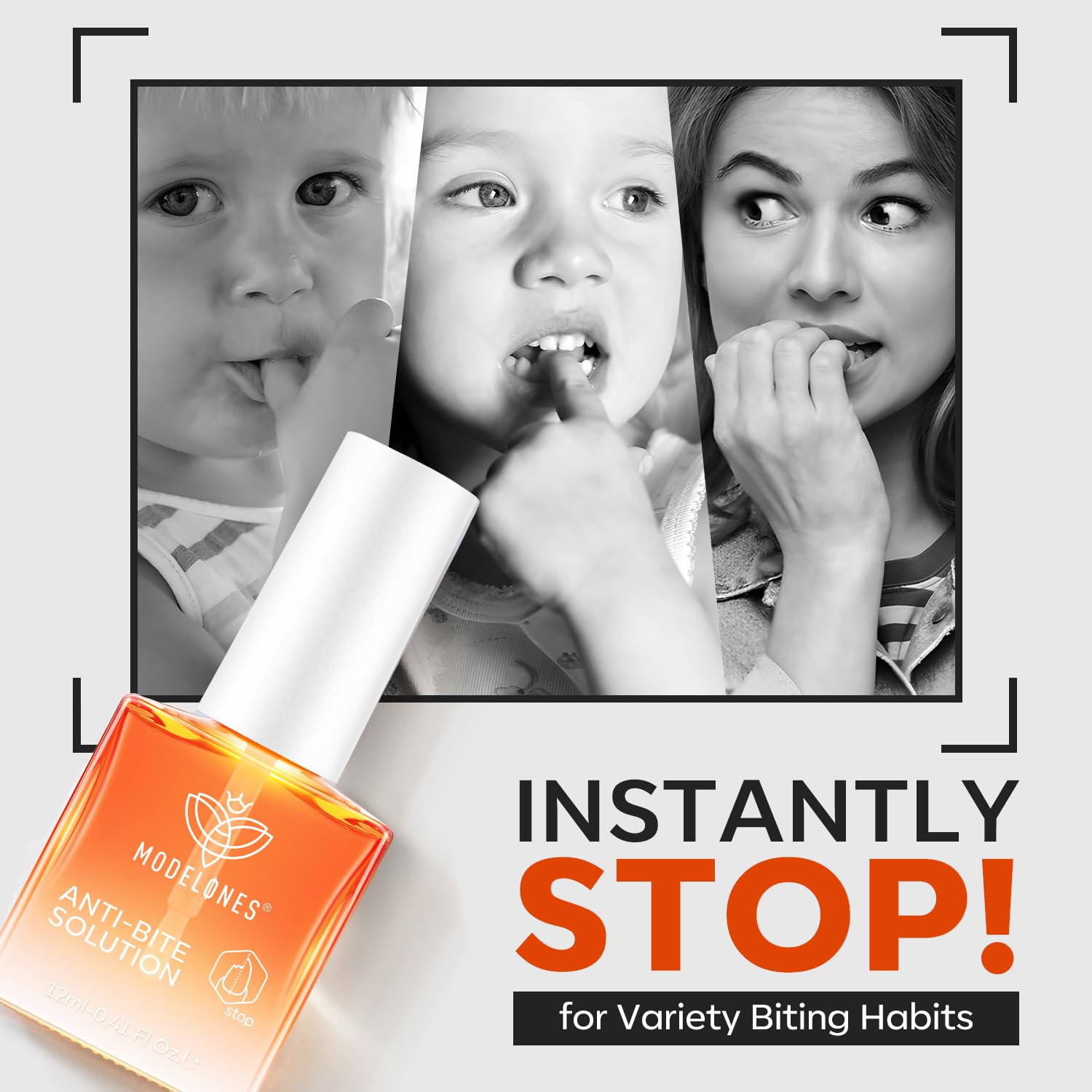 modelones Gel Nail Biting Treatment – Bitter Deterrent Nail Polish for Kids & Adults | Stop Nail Biting & Support Growth