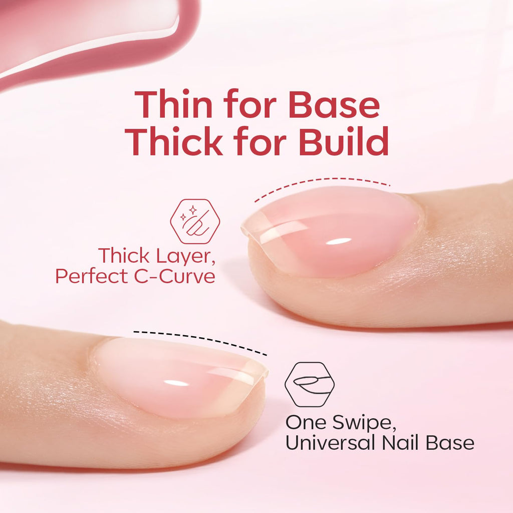 modelones Rubber Base Builder Nail Gel Polish — 6-in-1 Strengthener & Extension (6-Color Set)