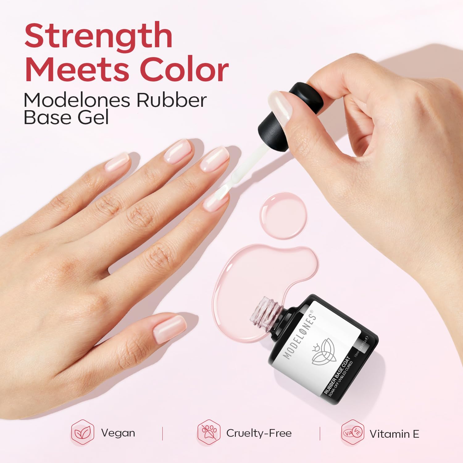 modelones Rubber Base Builder Nail Gel Polish — 6-in-1 Strengthener & Extension (6-Color Set)