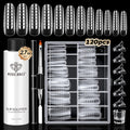 Modelones Slip Solution for Poly Gel – 2.8oz Anti-Stick Liquid with 120 Dual Nail Forms Kit