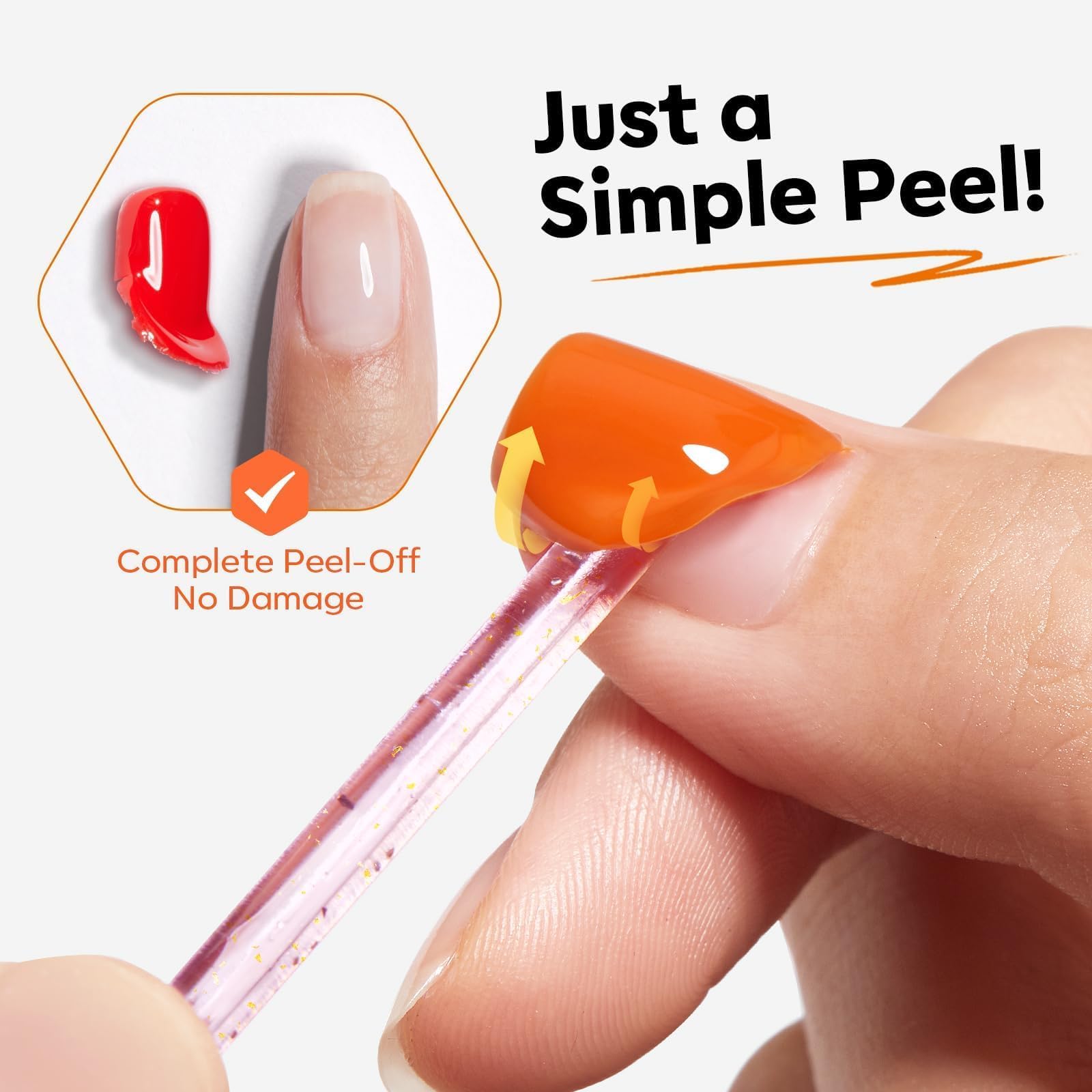 modelones Peel Off Base Coat & Gel Top Coat Set – No-Wipe Top Coat, Easy Peel, 2x10ml, Beginner Nail Art