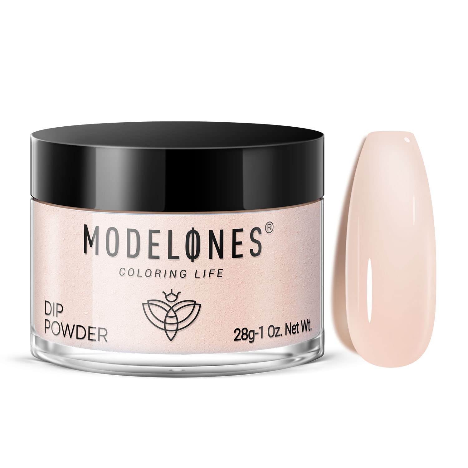 Modelones Translucent Nude Dip Powder – 1 oz, No Lamp Cure, Long-Lasting Nail Art