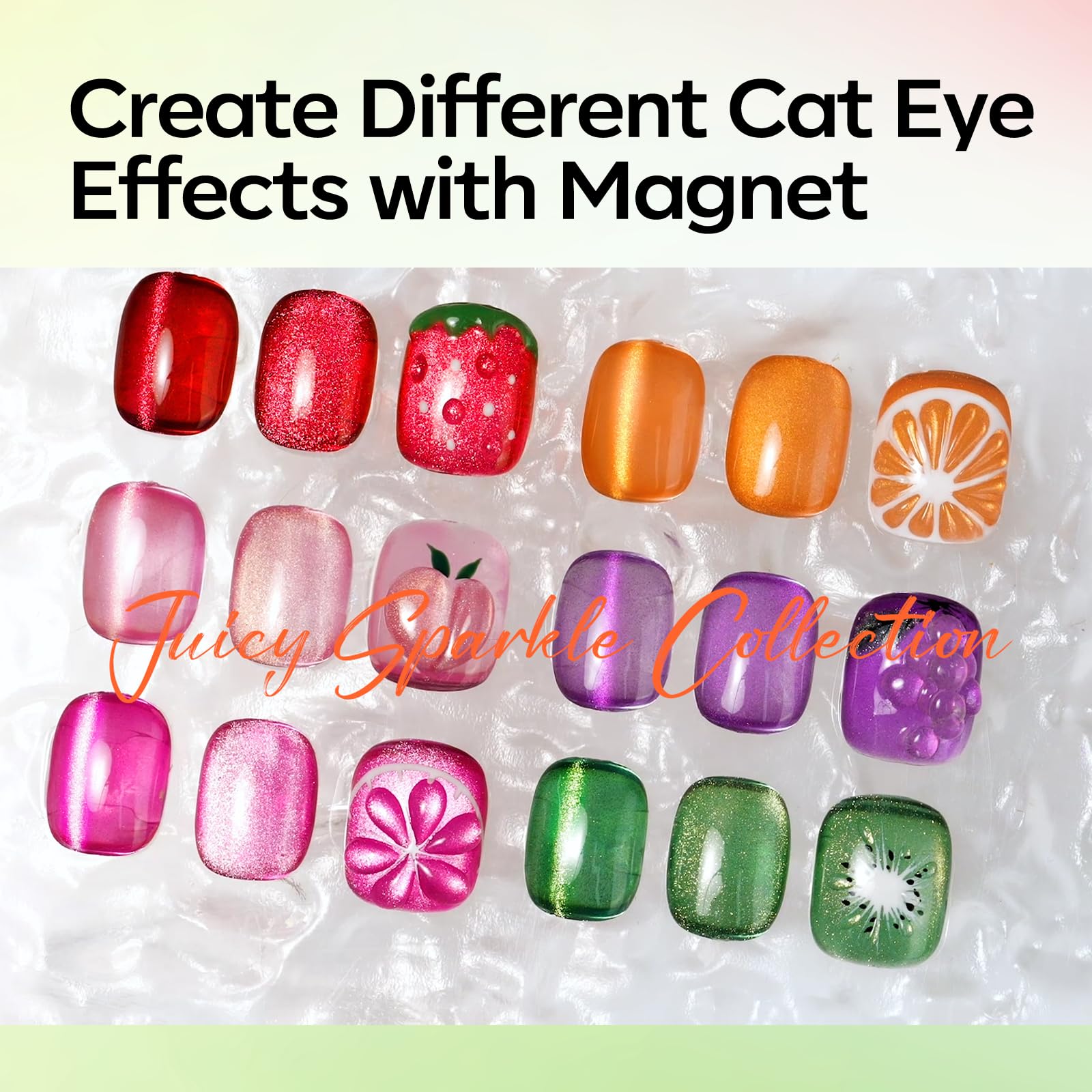 Modelones Cat Eye Gel Nail Polish Set – 6 Colors, 9D Magnetic Glitter, 7ml Each
