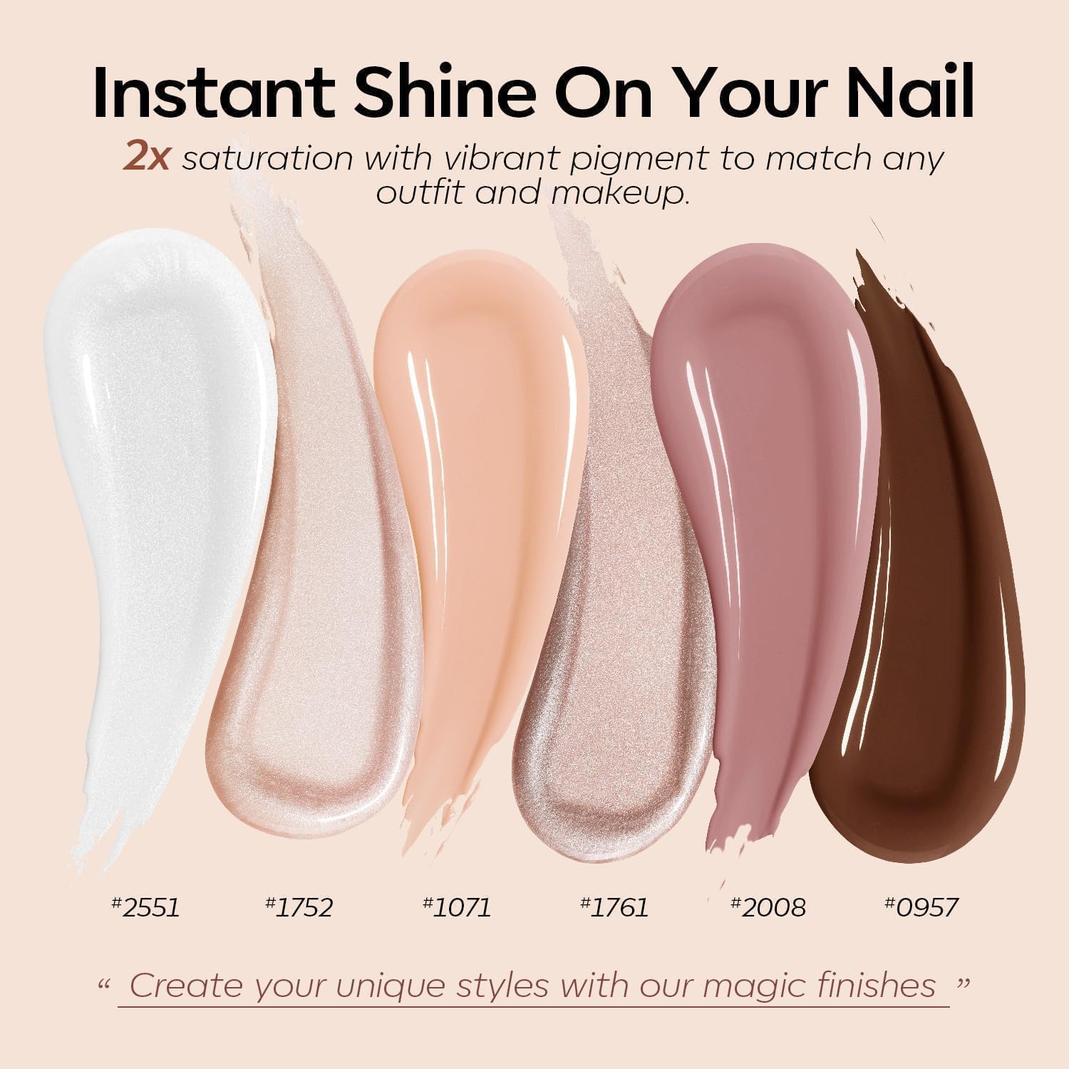 Modelones Hema Free Gel Nail Polish Set — 6 Nude Shades for All Skin Tones