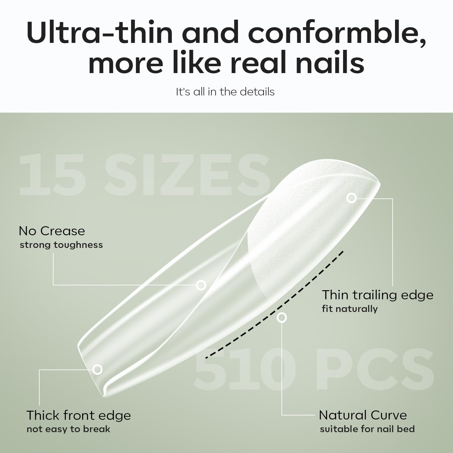 Modelones X Nail Gel Kit – 510 Pcs Long Coffin Tips, 9-in-One Glue, Portable UV/LED Lamp, Home Salon