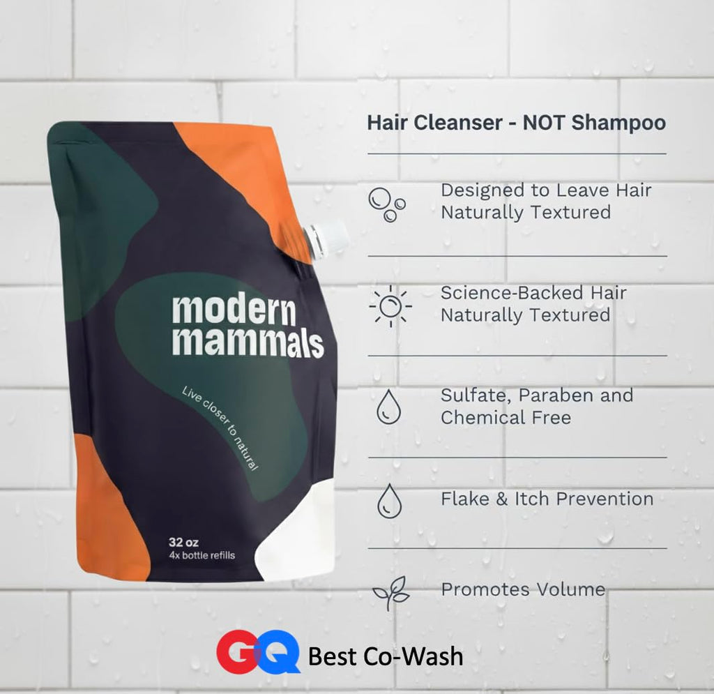 Modern Mammals Men's Shampoo Alternative – Sulfate-Free CoWash (32oz) | 2-in-1 Hair Care for Volume