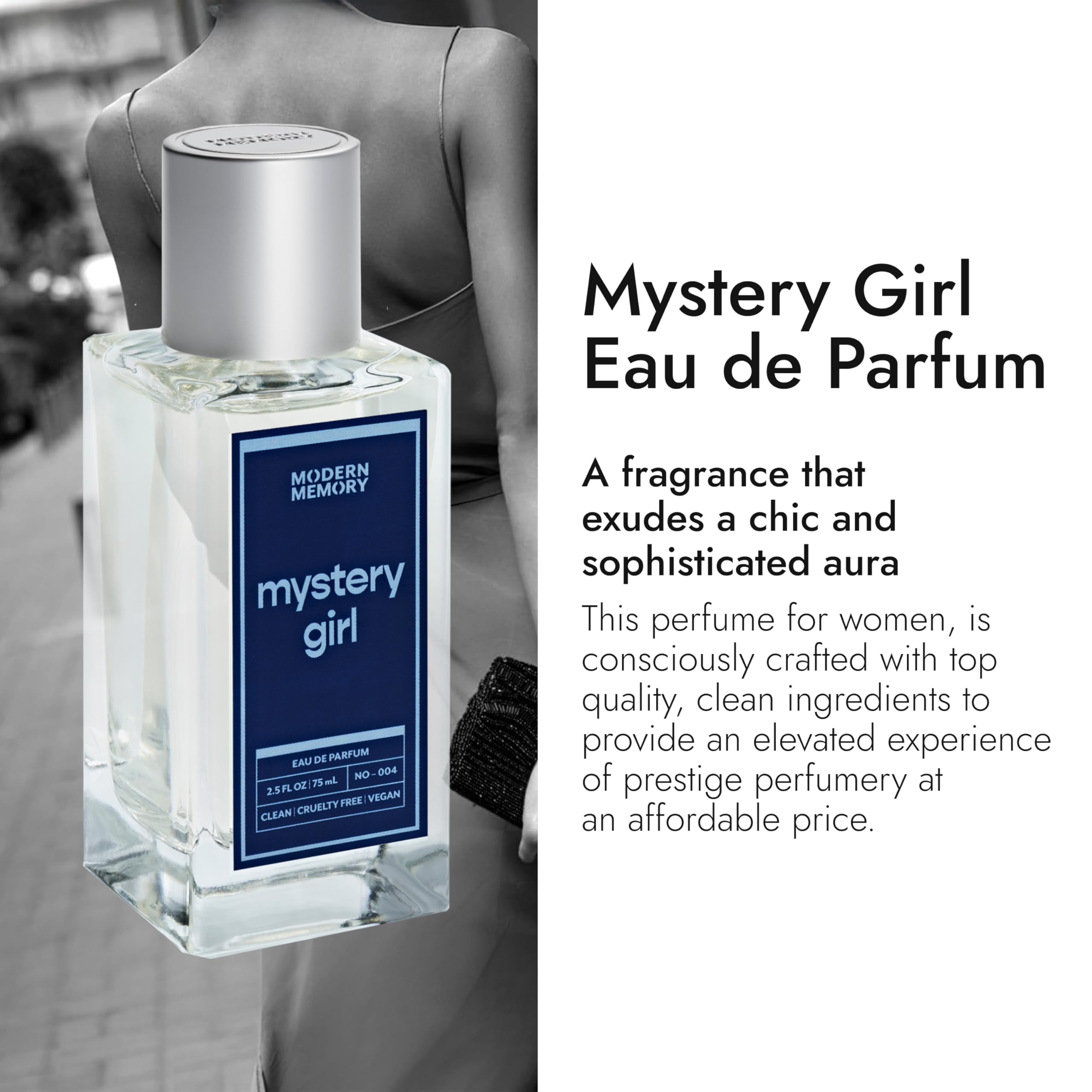 Modern Memory Mystery Girl Eau de Parfum for Women, 2.5 fl oz – Coffee, Jasmine & Amber