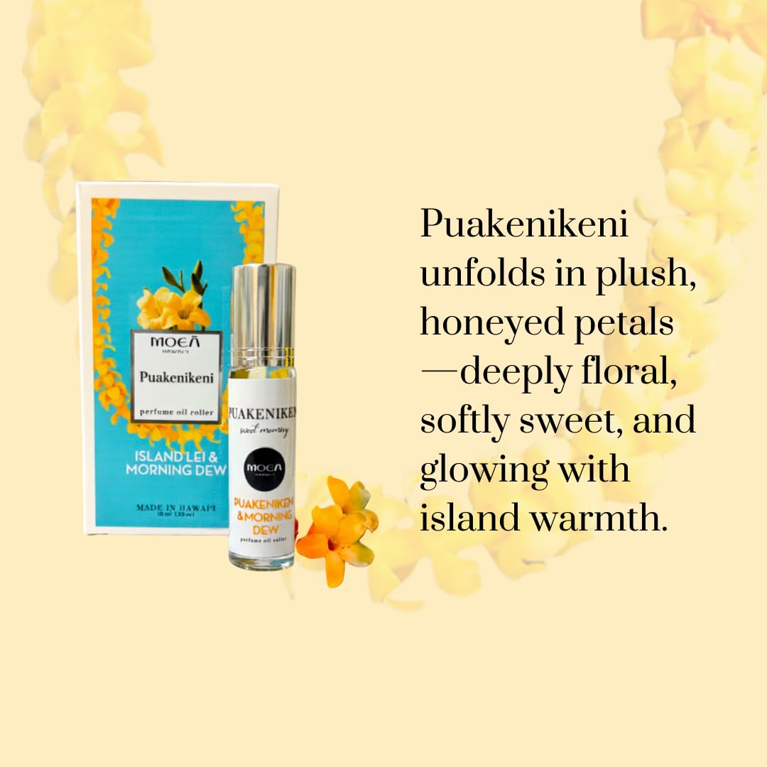 MOEA Hawaii Puakenikeni Roller – Hawaiian Perfume, Dreams of Puakenikeni Blossoms & Morning, 9.5 ml