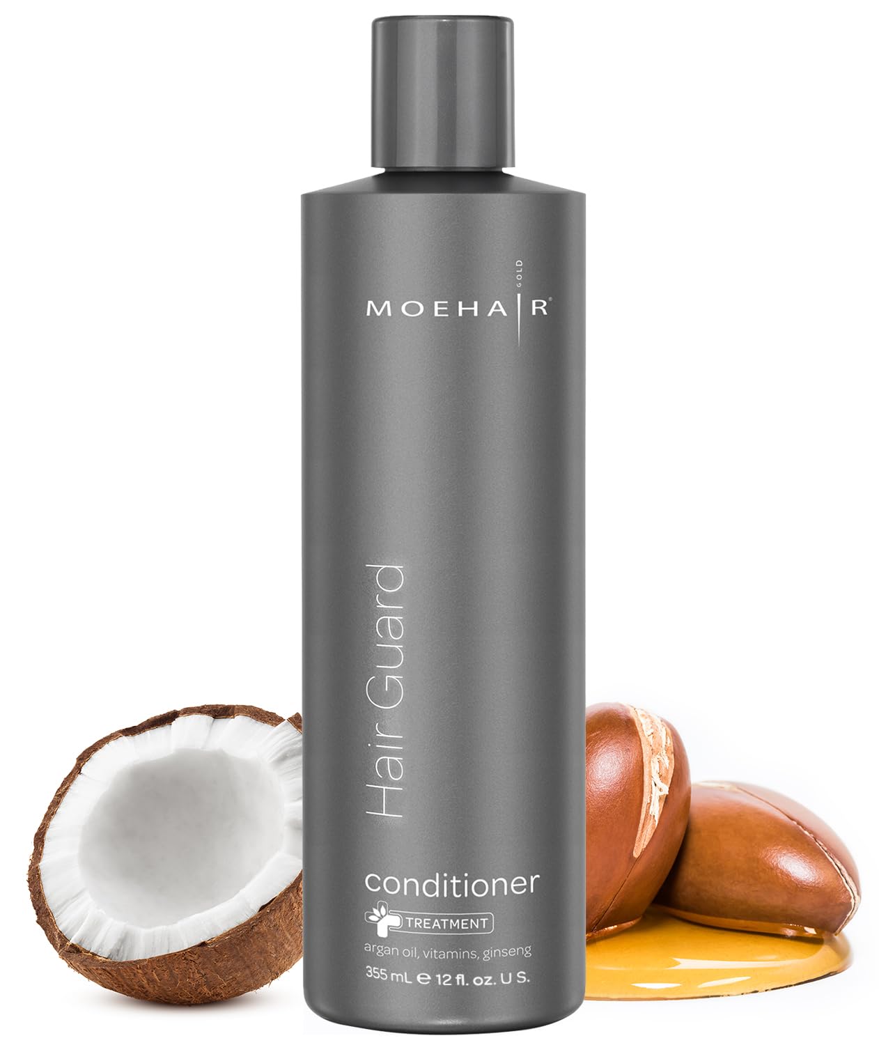 MOEHAIR Hair Guard Conditioner | Strengthens Roots & Follicles | Moisturizing Formula with Vitamin E, Argan Oil & Ginseng | Paraben & Sulfate Free | 12 Fl. Oz