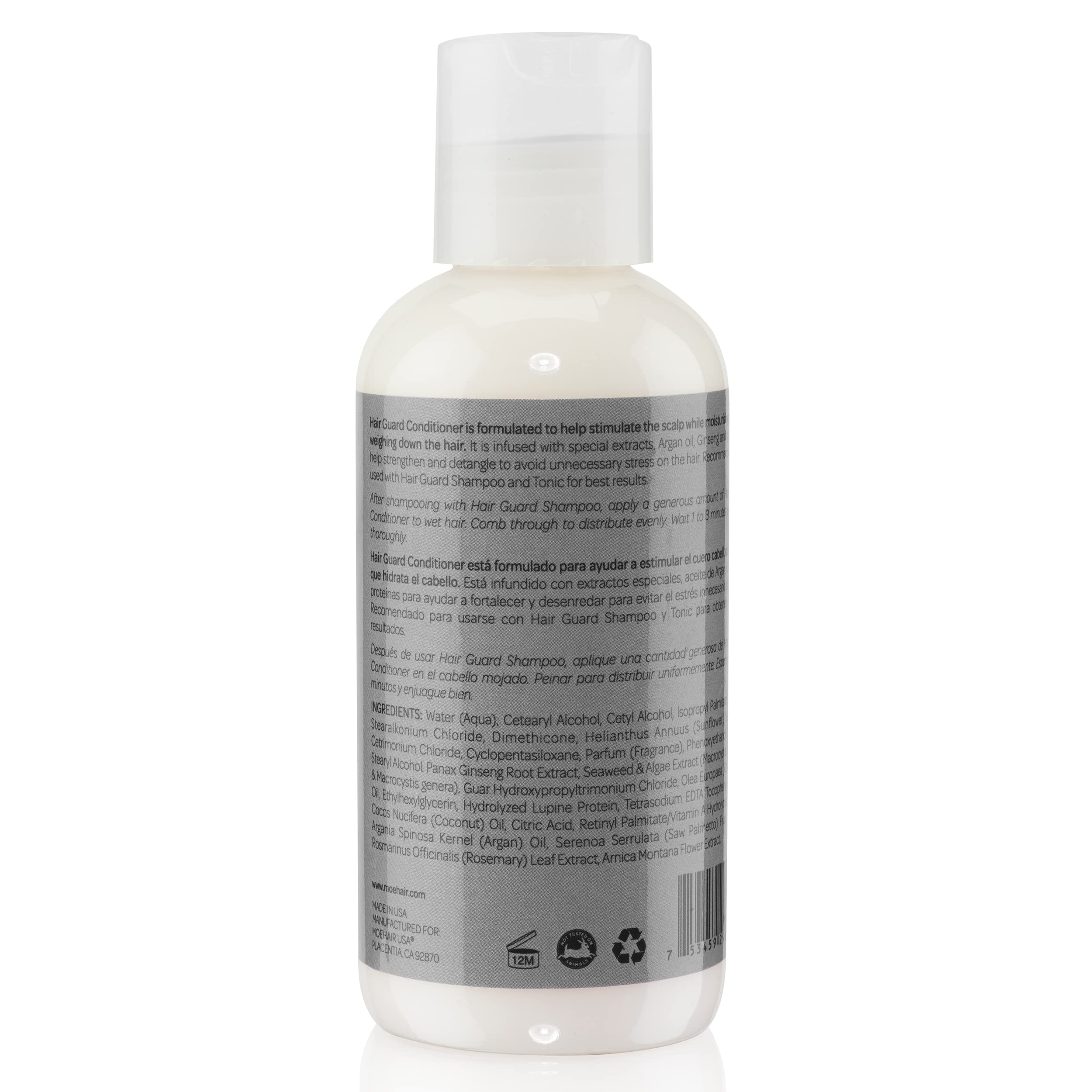 MOEHAIR Hair Guard Shampoo Travel Size — Thickening & Volumizing Cleanser with Argan Oil, Ginseng & Vitamins (3.4 oz)