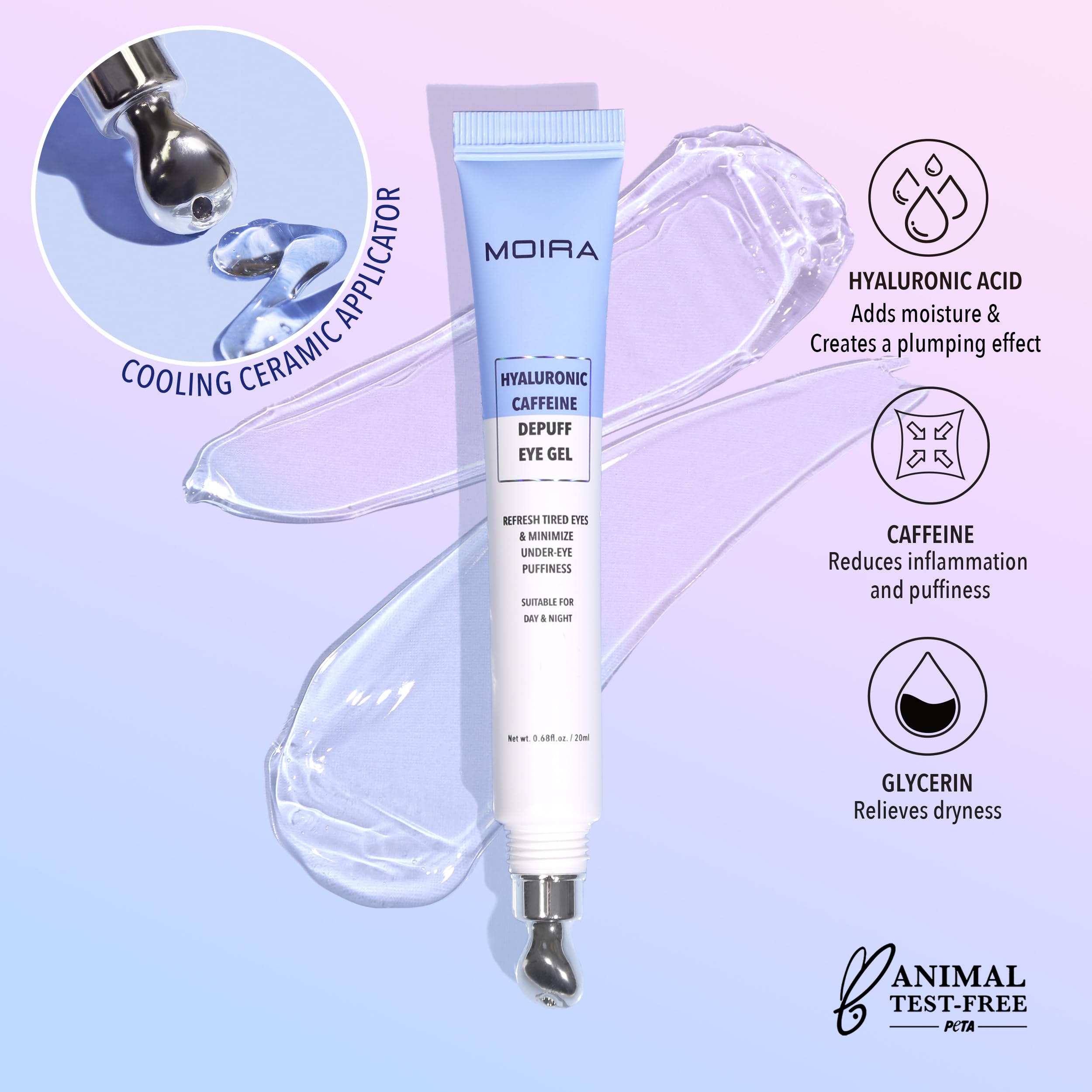 Moira Hyaluronic Caffeine Depuff Eye Gel – Hydration and Refresh for the Eye Area