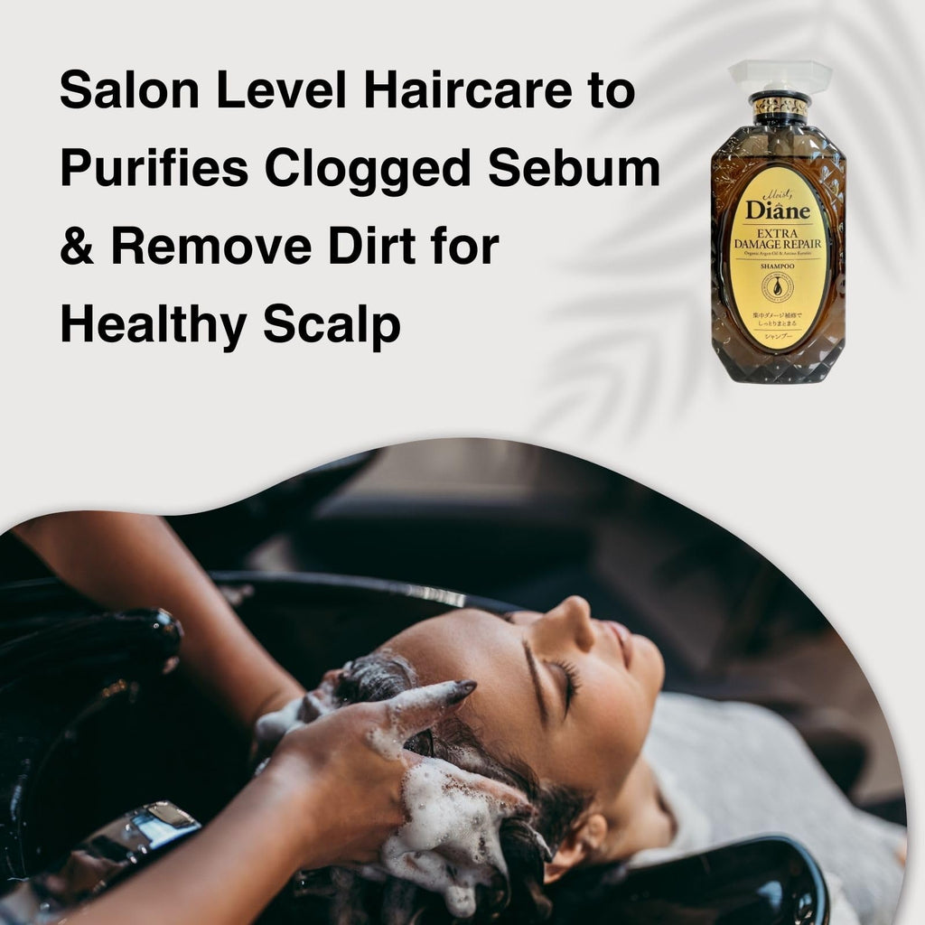 Moist Diane Sulfate-Free Shampoo for Damaged & Color-Treated Hair | Argan Oil & Japanese Collagen