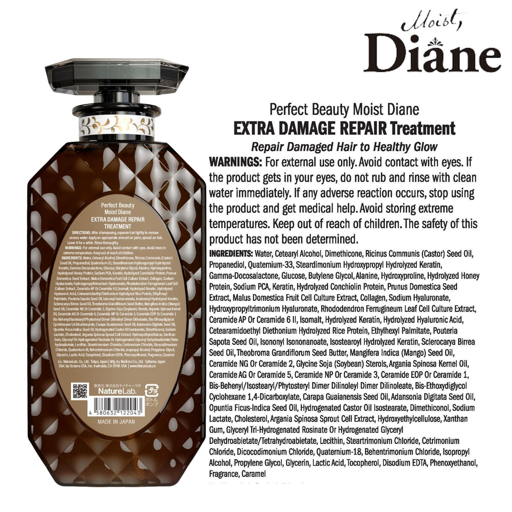 Moist Diane Natural Conditioner for Men & Women — Sulfate Free, Extra Damage Repair with Keratin, Collagen, Mango Oil & Vitamin E + Argan Oil (15.2 oz)