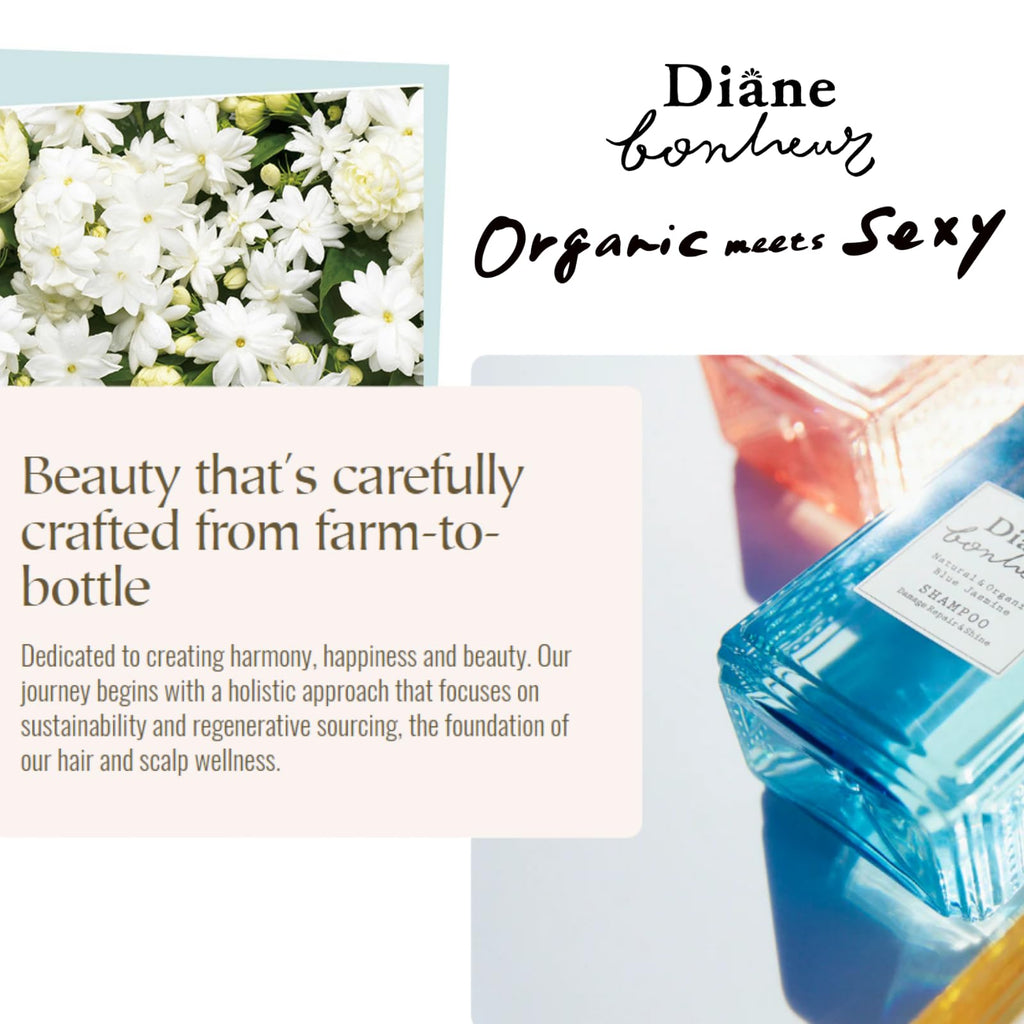 Diane Bonheur Moist Diane Hydrating Shampoo – Blue Jasmine, 16.9 oz / 500 mL, Sulfate & Silicone Free