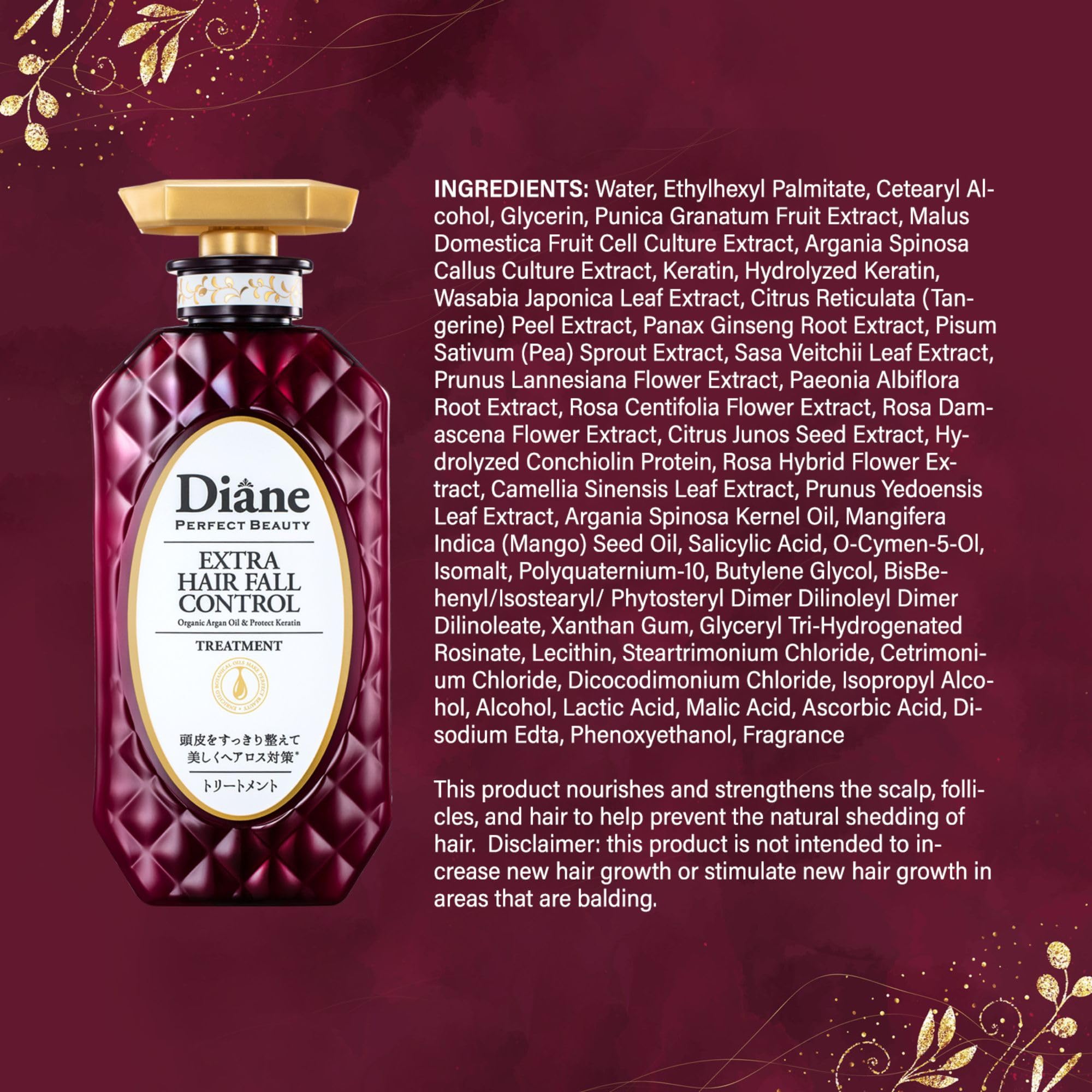 Moist Diane Anti Hair Loss Shampoo & Conditioner Set – Hair Thickening with Argan Oil, Keratin