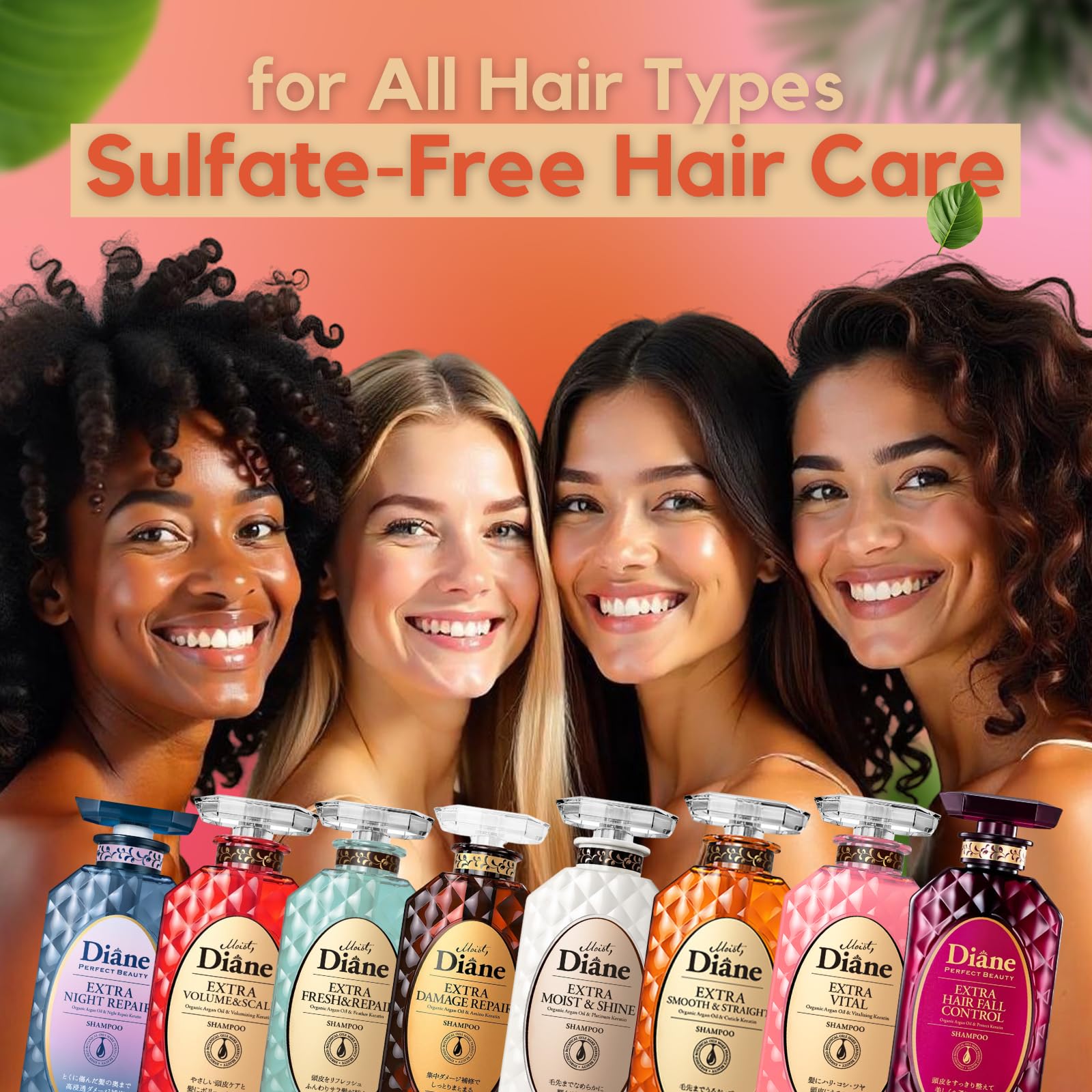 Moist Diane Thickening Shampoo – Keratin, Argan Oil & Biotin