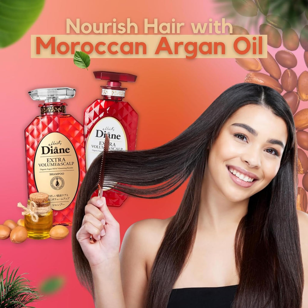 Moist Diane Thickening Shampoo – Keratin, Argan Oil & Biotin