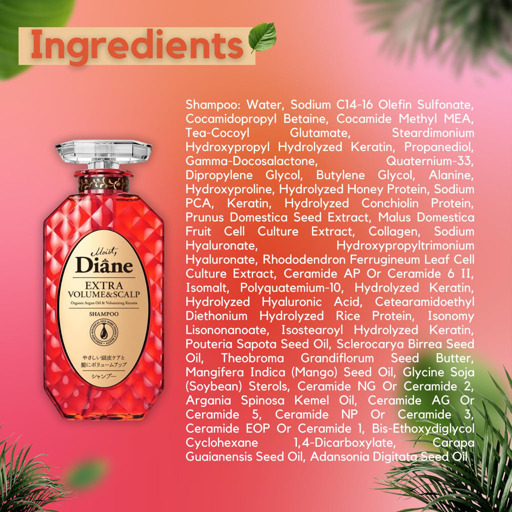 Moist Diane Thickening Shampoo – Keratin, Argan Oil & Biotin