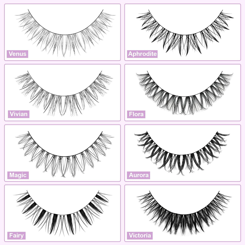 Molly Magic Victoria Lash Clusters Kit – Wispy D-Curl DIY Lashes with Bond & Seal