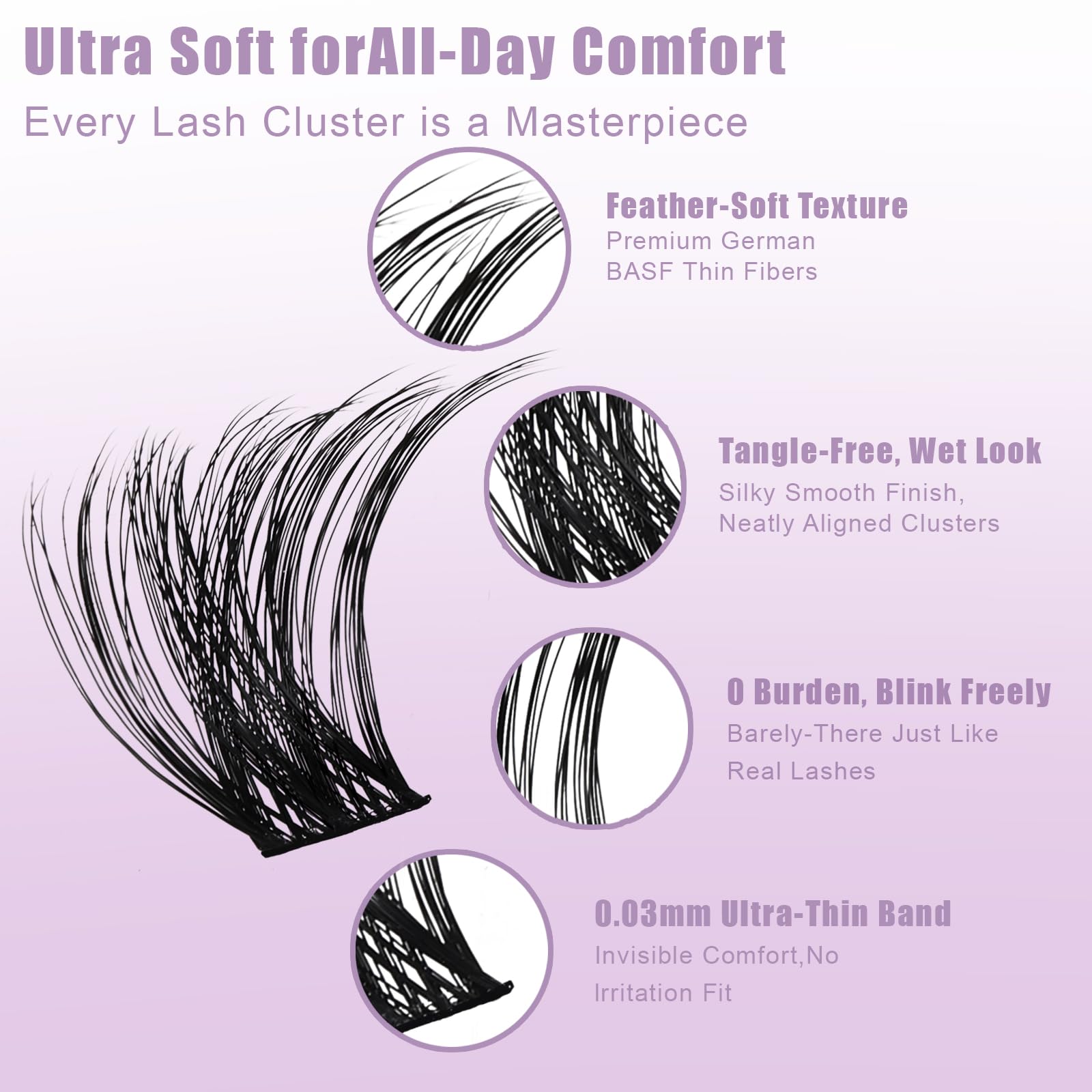 Molly Magic Victoria Lash Clusters Kit – Wispy D-Curl DIY Lashes with Bond & Seal