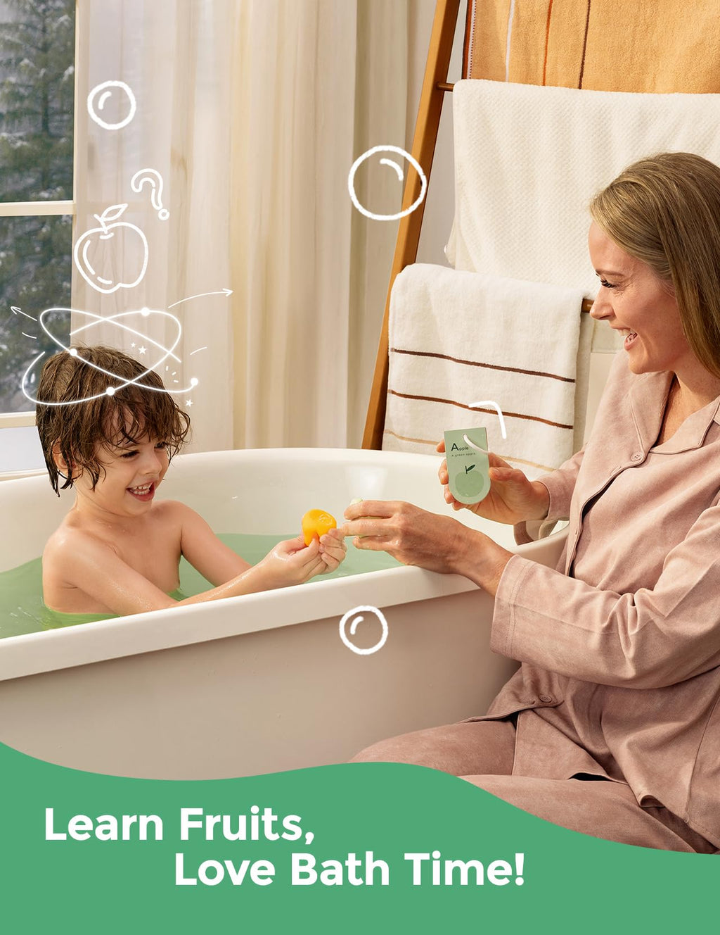 Momcozy 14-Pack Fruit Bath Bombs with Essential Oil – Fun, Safe Bath Time Gift for Kids