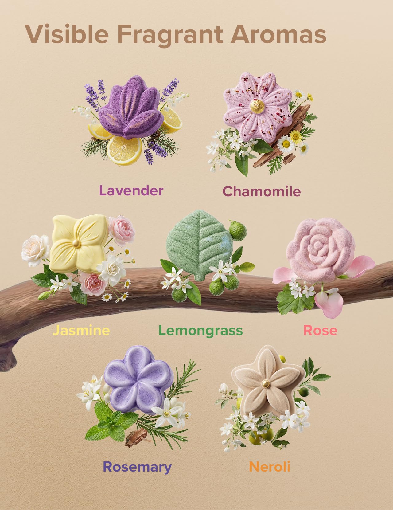 Momcozy 14-Pack Shower Steamers: 7 Floral Scents for Home Spa & Self-Care