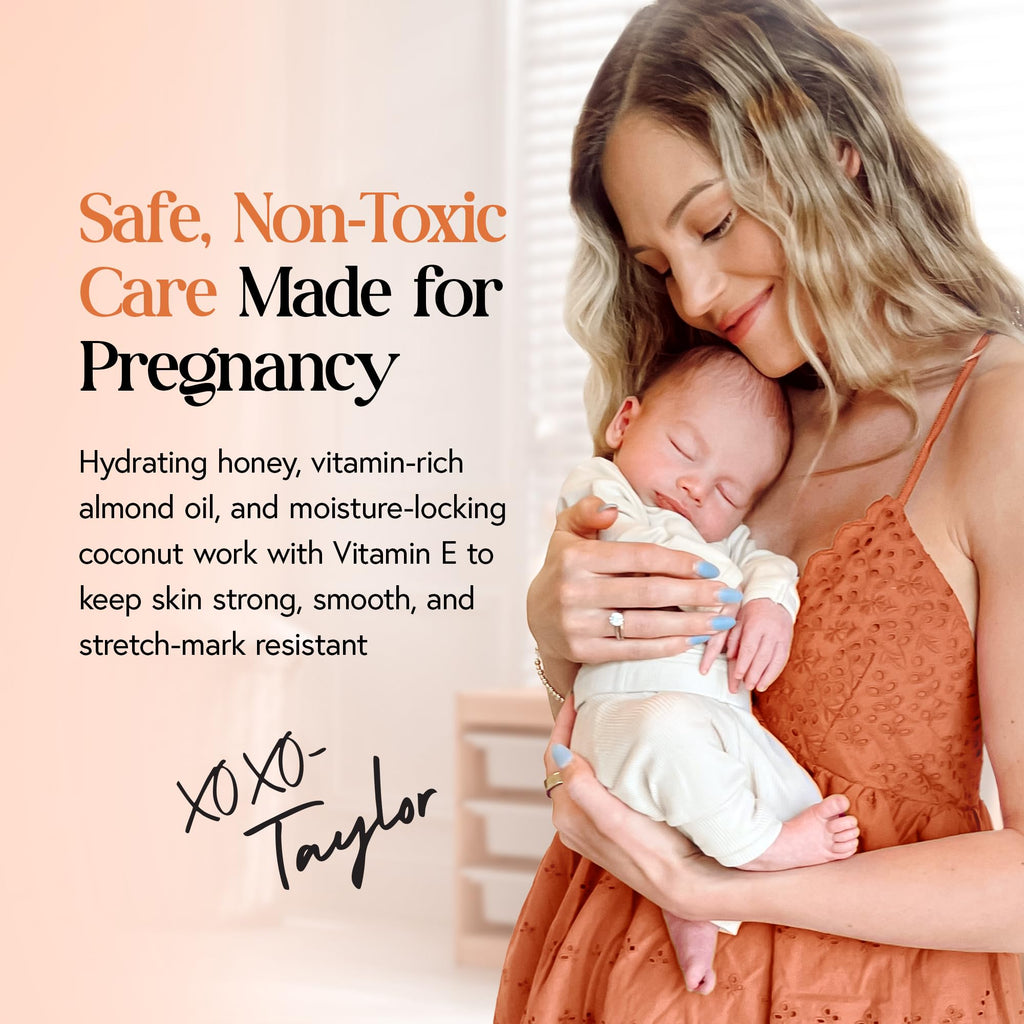 MOMMY LIFE Preggie Paste Belly Butter – Non-Toxic Stretch Mark Cream for Pregnancy & Postpartum | 3.7oz