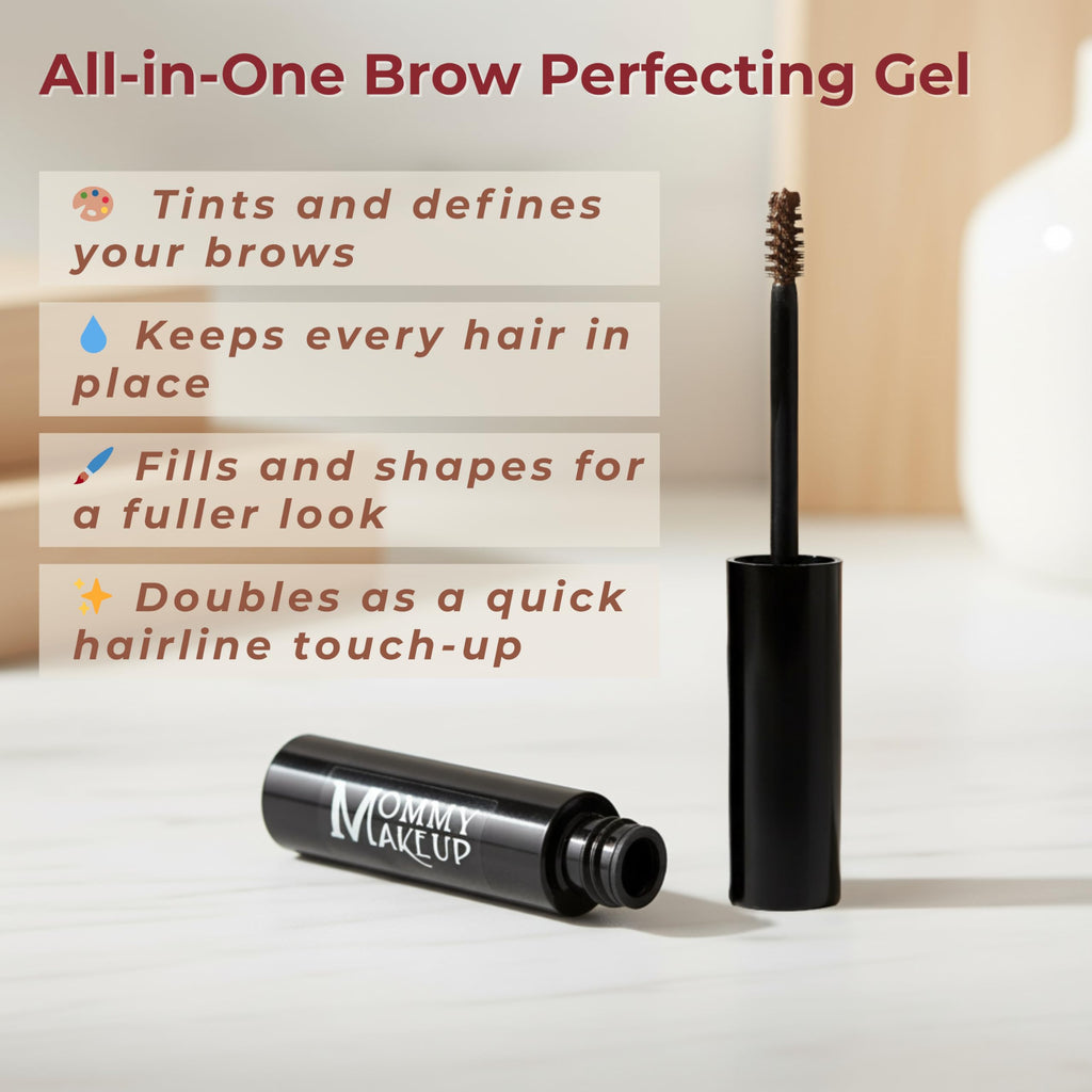 Mommy Makeup Brow Tint with Microfibers – 4-in-1 Copper Brow Gel