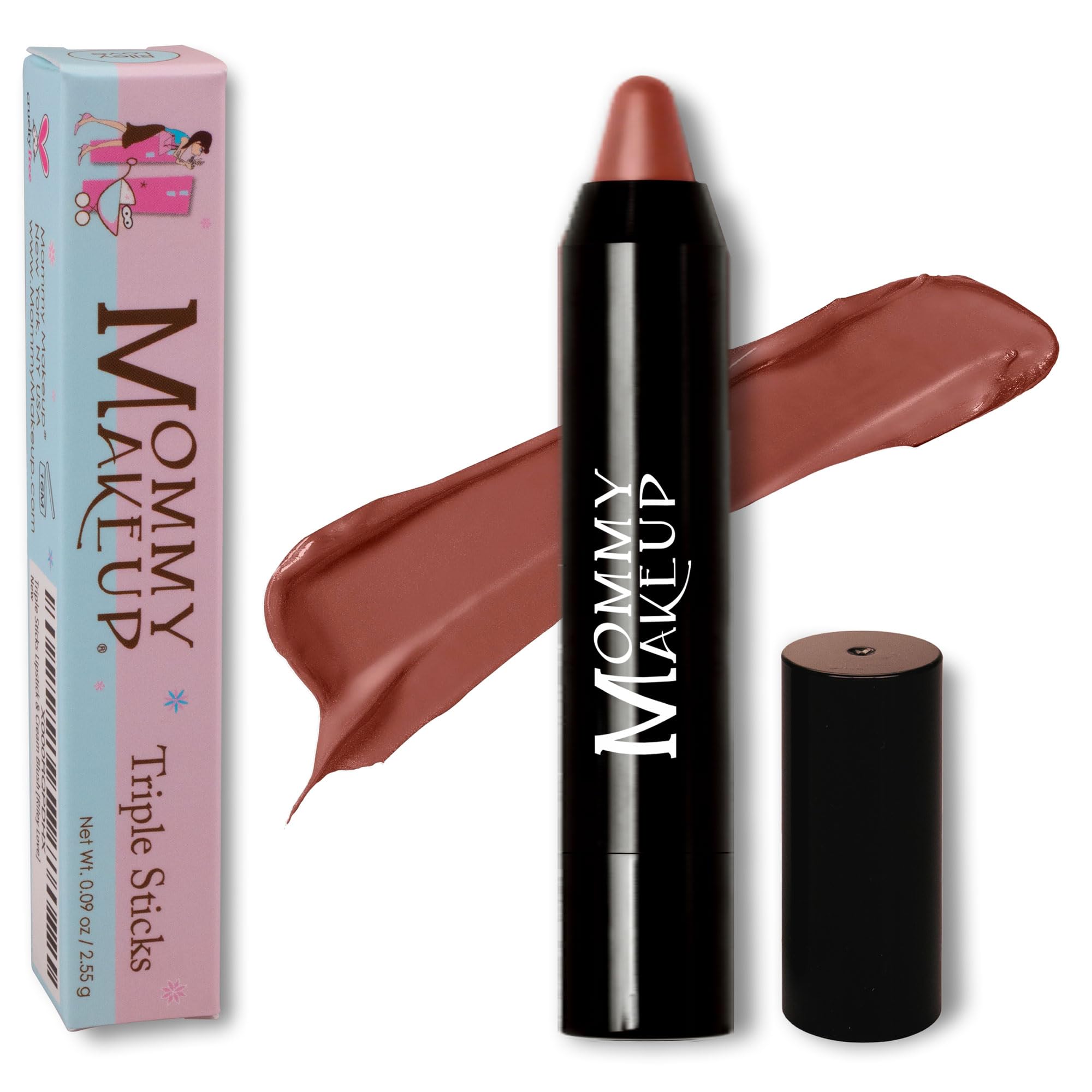 Mommy Makeup Triple Sticks Ginger Spice – Lipstick, Cream Blush & Treatment