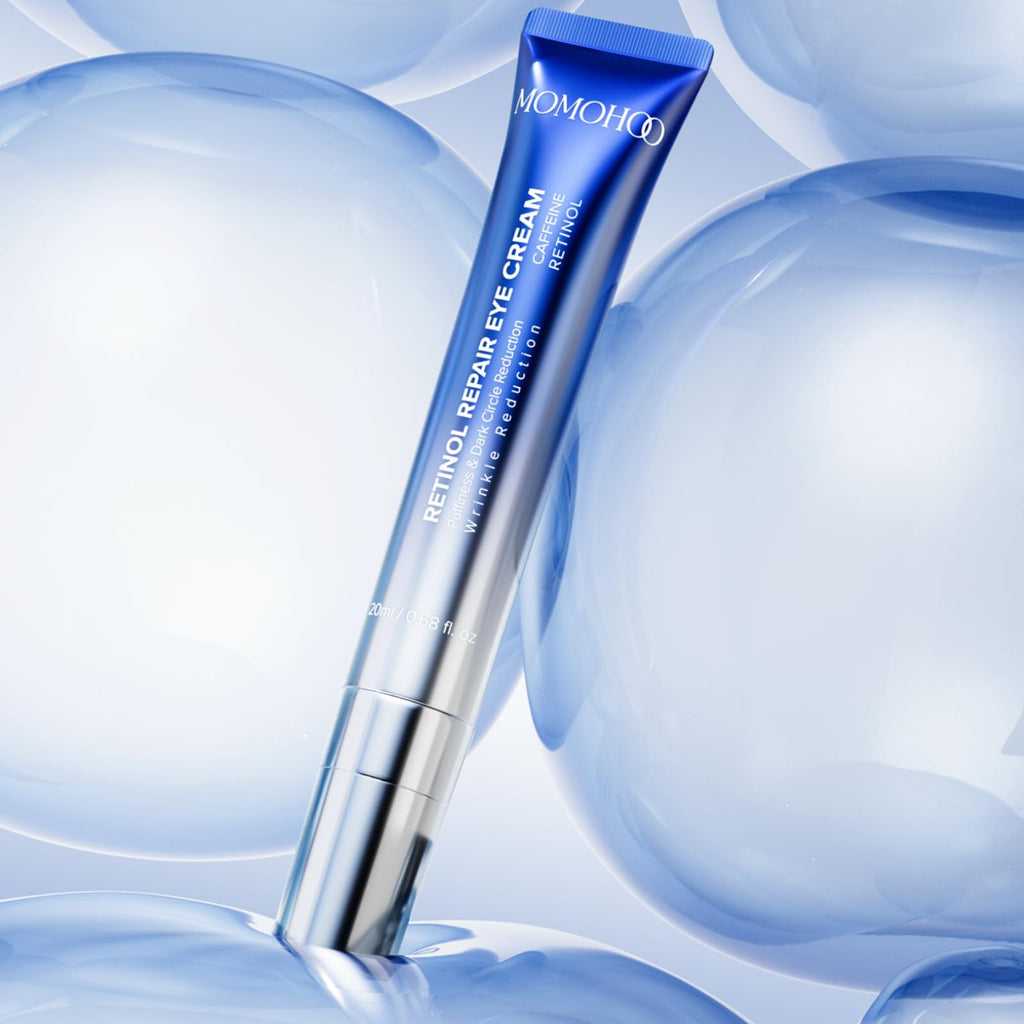 MOMOHOO Retinol Caffeine Under Eye Cream – Hydrating Anti-Aging with Soluble Collagen