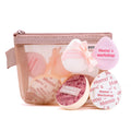 Momo's Workshop Mini Denim Makeup Sponge Set – 4 Pink Sponges + Travel Pouch