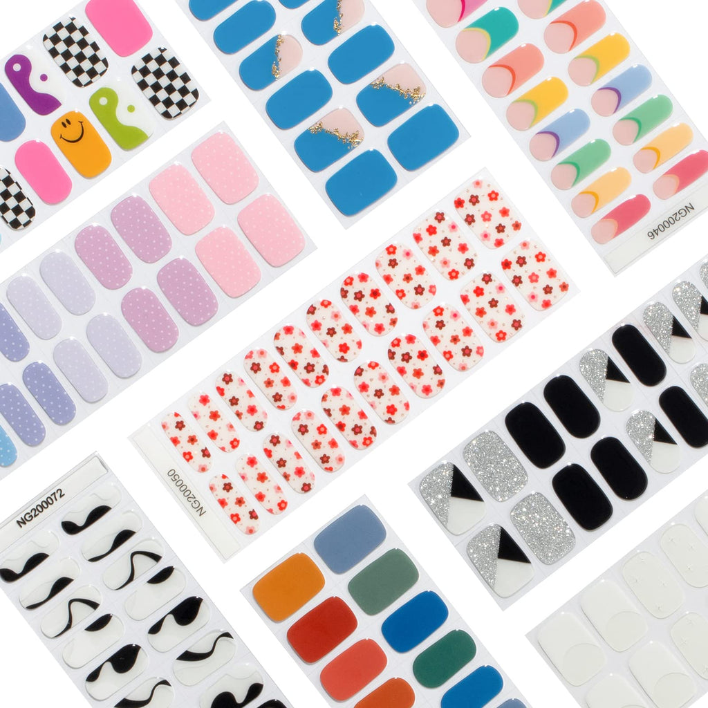 MOMSON Semi Cured Gel Nail Strips – Rainbow Unicorn Design | At-Home Salon-Quality Manicure