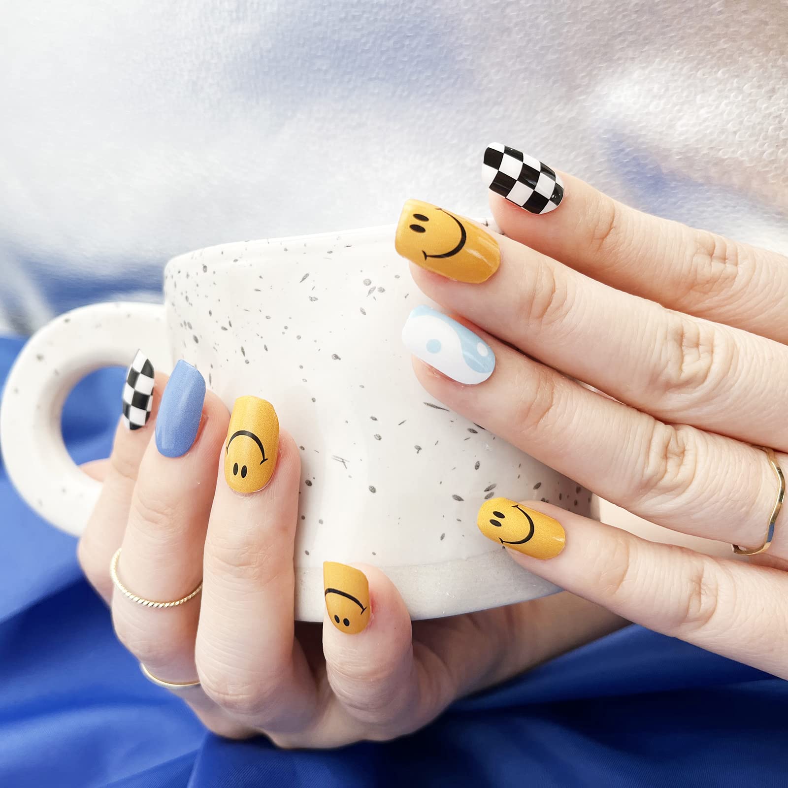 MOMSON Semi Cured Gel Nail Strips – Rainbow Unicorn Design | At-Home Salon-Quality Manicure