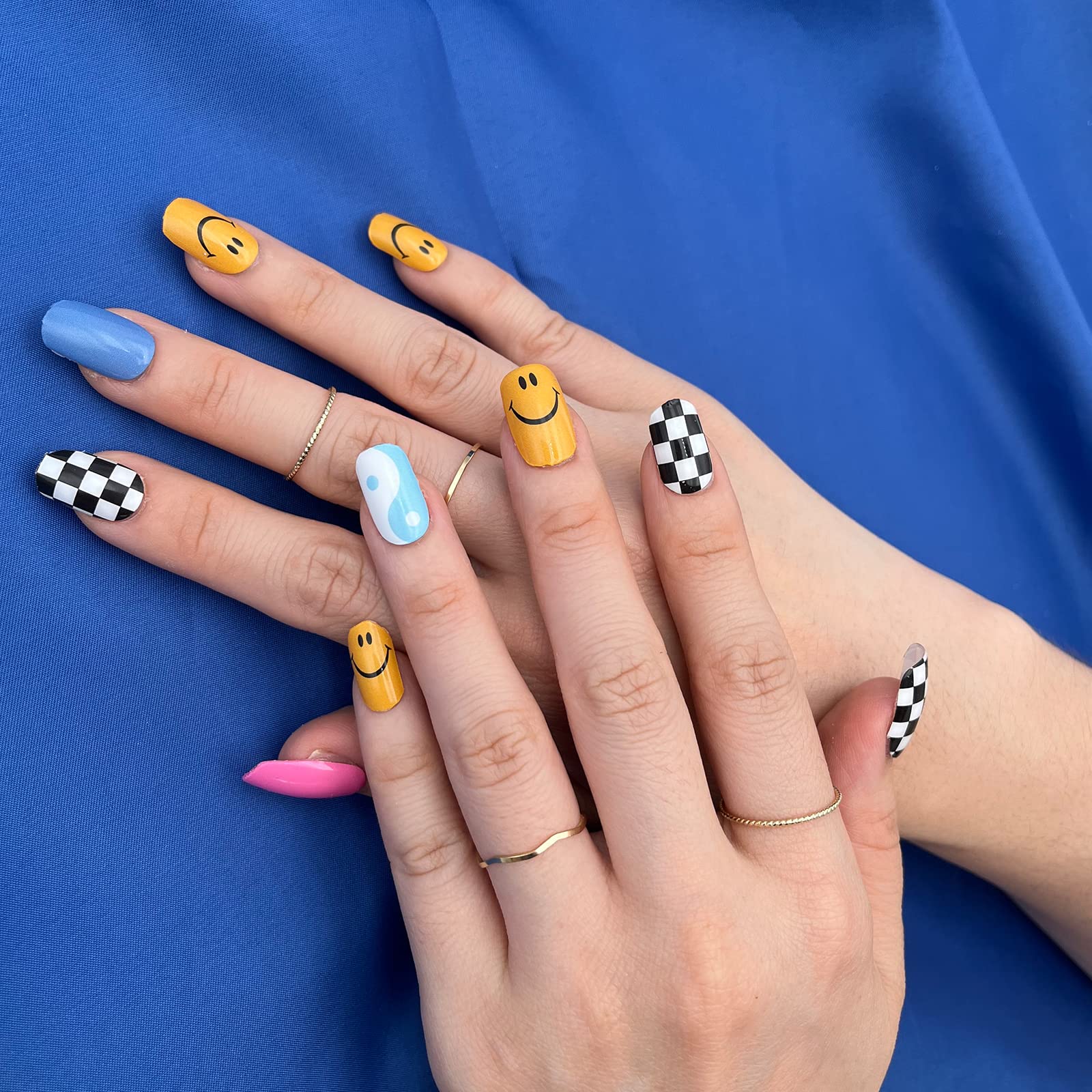 MOMSON Semi Cured Gel Nail Strips – Rainbow Unicorn Design | At-Home Salon-Quality Manicure