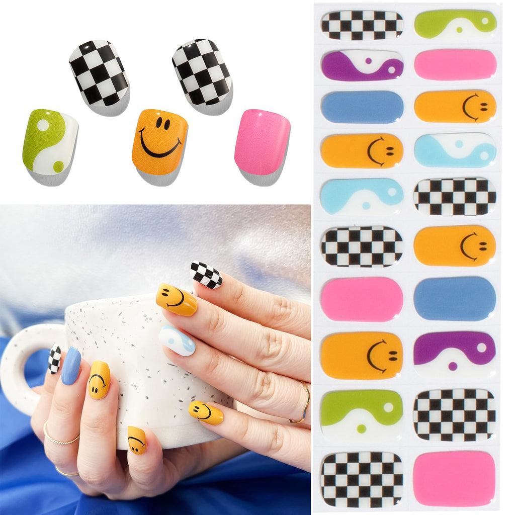 MOMSON Semi Cured Gel Nail Strips – Rainbow Unicorn Design | At-Home Salon-Quality Manicure