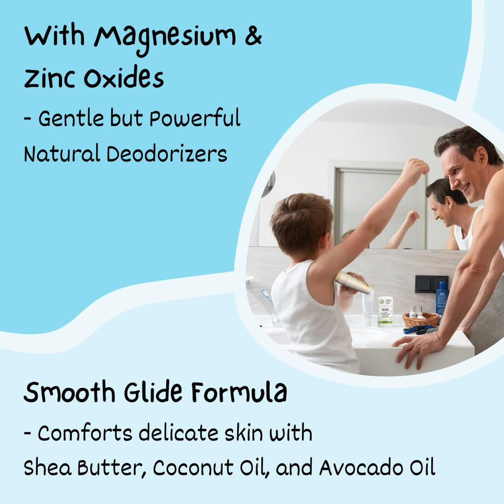 MONA Unscented Natural Deodorant for Kids & Teens – Aluminum & Baking Soda Free, 2-Pack